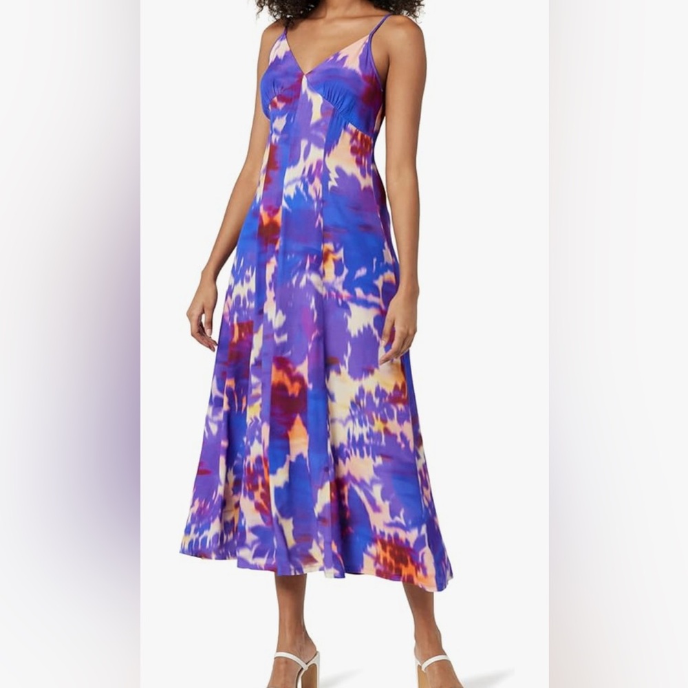 The Drop ‘Isla’ Midi Spaghetti Strap Violet Print Sundress